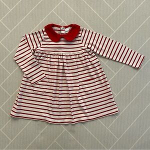 Edgehill Collection Red & White Striped Peter Pan Collar Dress Girl’s Size 6